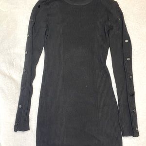Black Dress with cute button detailing - Large